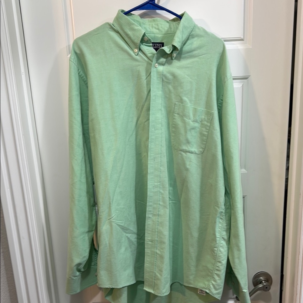 Lands' End Men's Green Dress Shirt
